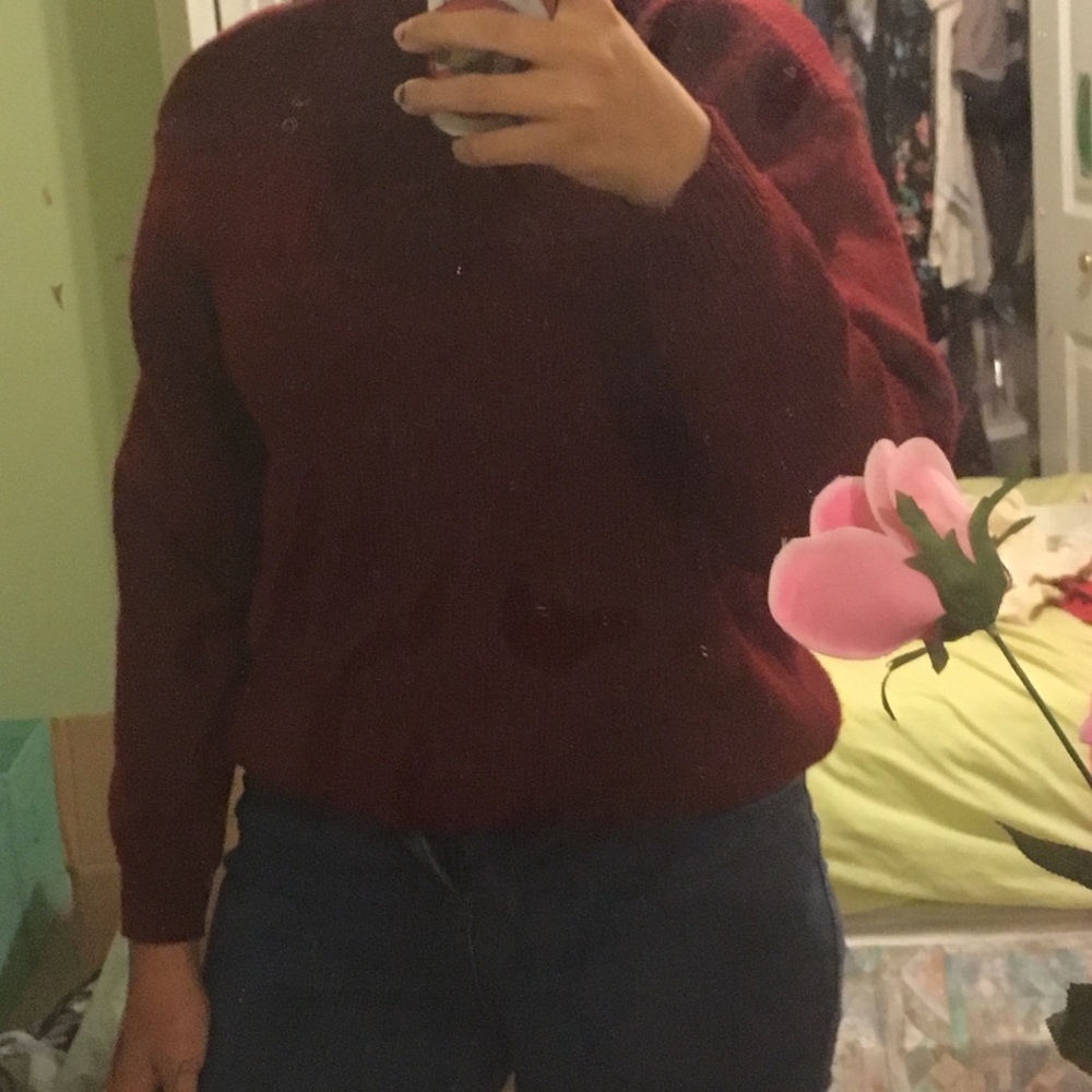 Red oversized sweater